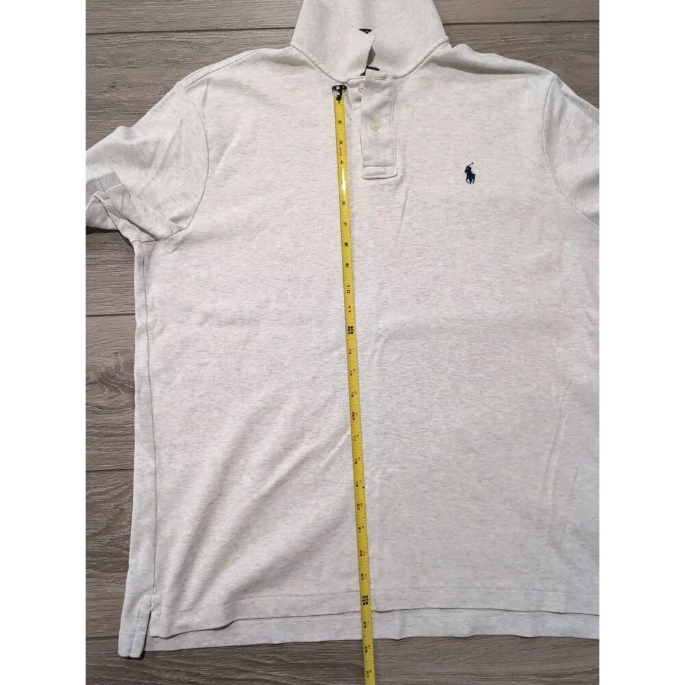 POLO RALPH LAUREN MEN's  SIZE L  LIGHT HEATHER POLO SHIRT W/PONY LOGO  EUC